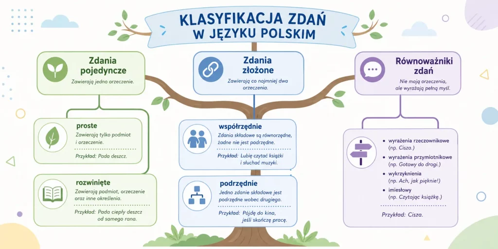 Mapa rodzajów zdań w języku polskim.
