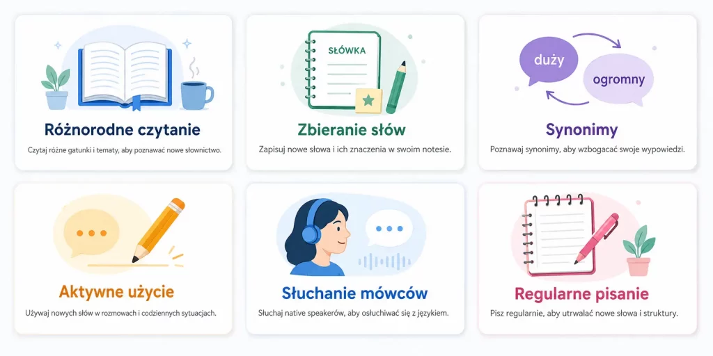 Sześć nawyków, które wzbogacą Twoje słownictwo.