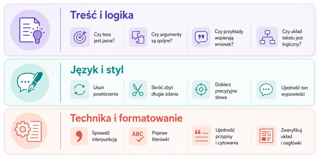 Trzy warstwy ostatnich poprawek – od logiki do formatowania.