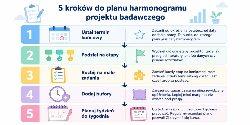Jak zbudować harmonogram pracy naukowej krok po kroku.