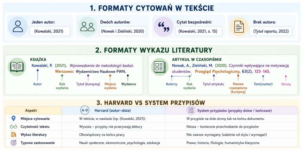 Harwardzki styl cytowania – zasady odwołań i bibliografii.
