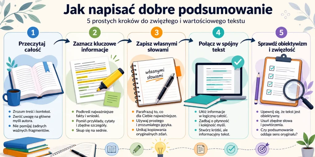  jak napisać streszczenie – pięć kroków