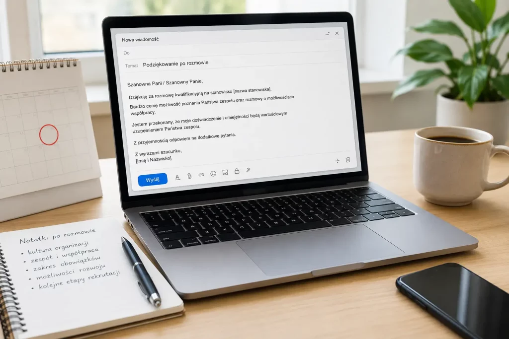Podziękowanie po rozmowie kwalifikacyjnej — kiedy wysłać e-mail i co napisać