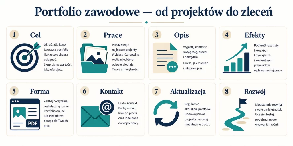 Portfolio zawodowe — jak je stworzyć od zera i co w nim pokazać w 2026 roku