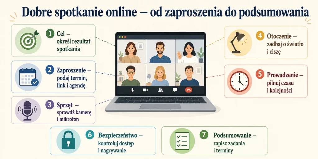 Dobre spotkanie online — od zaproszenia do podsumowania