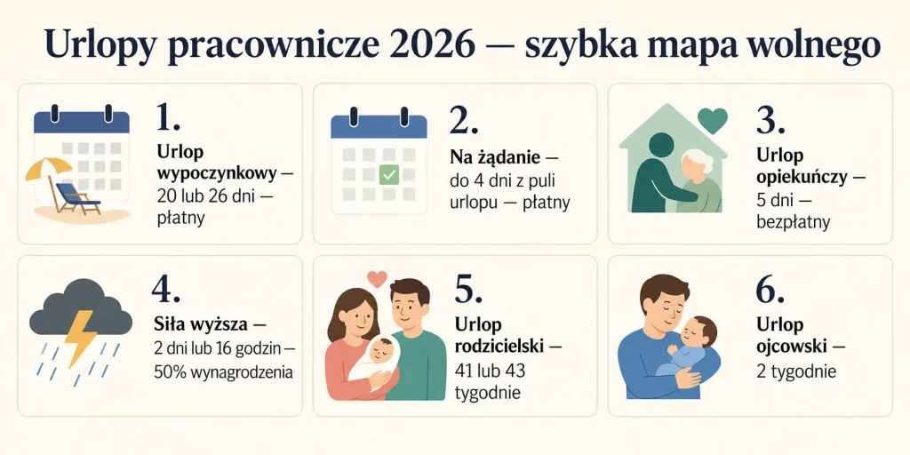 Urlopy pracownicze — wszystkie rodzaje wolnego w jednym miejscu