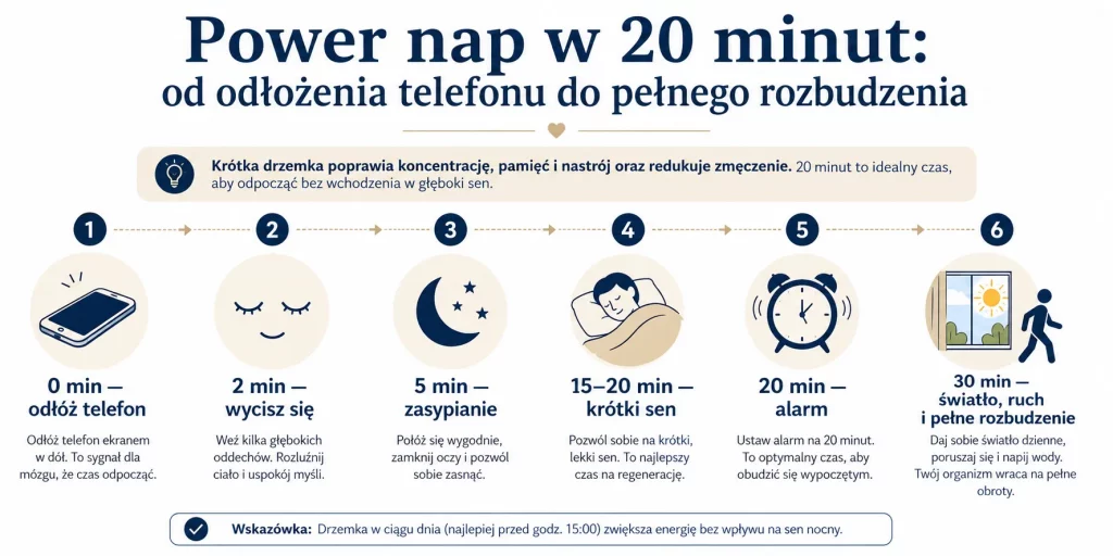 Power nap — sztuka 20-minutowej drzemki, po której wstaje się nowym człowiekiem