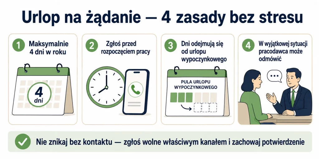 Urlop na żądanie — jak z niego korzystać bez nerwów