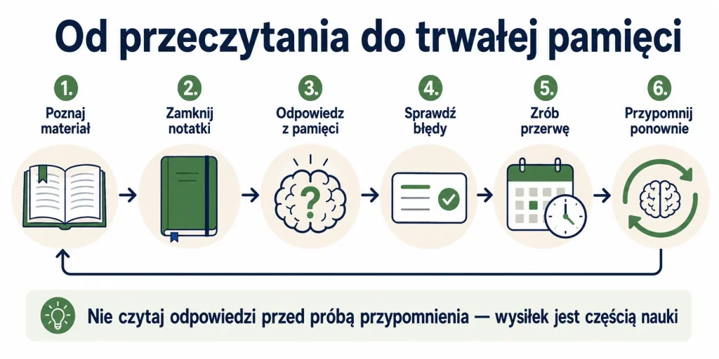 Aktywne przypominanie — najskuteczniejsza technika nauki, której nikt nie lubi