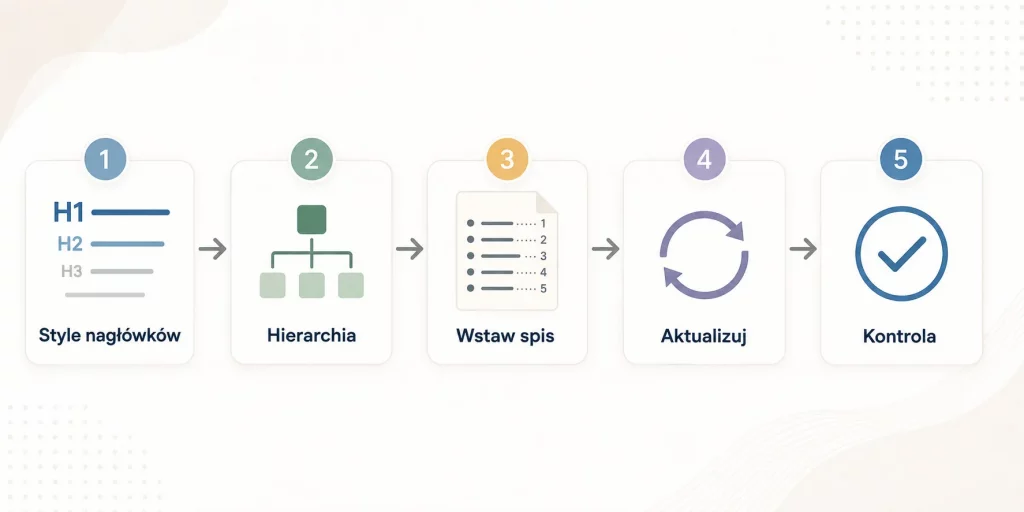 Automatyczny spis treści w Wordzie — raz ustaw, zawsze aktualny