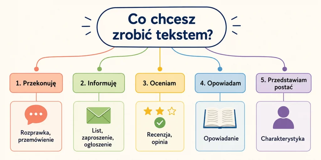 Formy wypowiedzi pisemnej — kompletny przegląd (szkoła, matura, życie)