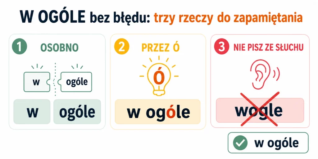 W ogóle czy wogóle? Krótko: nie ma słowa „wogóle”