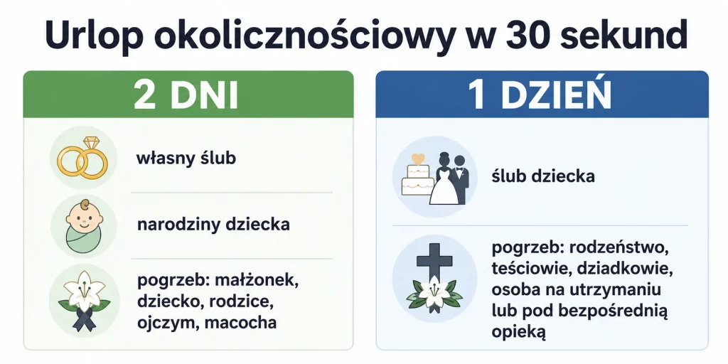 Urlop okolicznościowy — ślub, narodziny, pogrzeb: ile dni i jak zgłosić