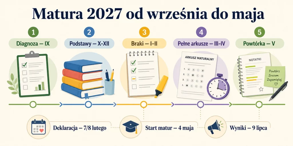 Matura 2027 — harmonogram, zmiany i plan przygotowań od września