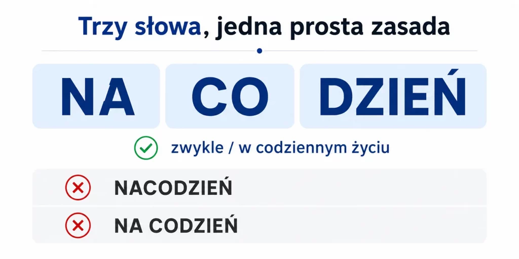 Na co dzień czy nacodzień? Trzy słowa, nie jedno