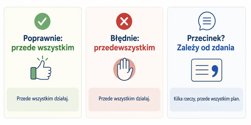 Przede wszystkim — jak się pisze i dlaczego osobno