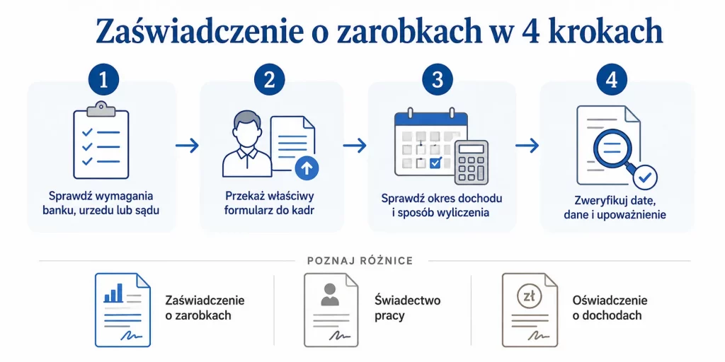 Zaświadczenie o zarobkach — jak je zdobyć i co musi zawierać