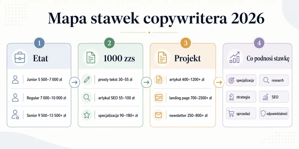 Ile zarabia copywriter — stawki, które nikogo nie zaskoczą (albo wszystkich)