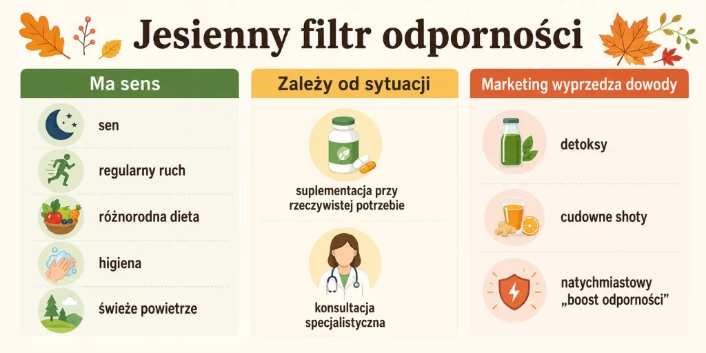 Odporność jesienią — co ma sens, a co jest marketingiem