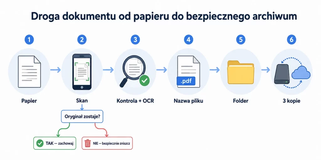Skanowanie i archiwizacja dokumentów — dom bez segregatorów